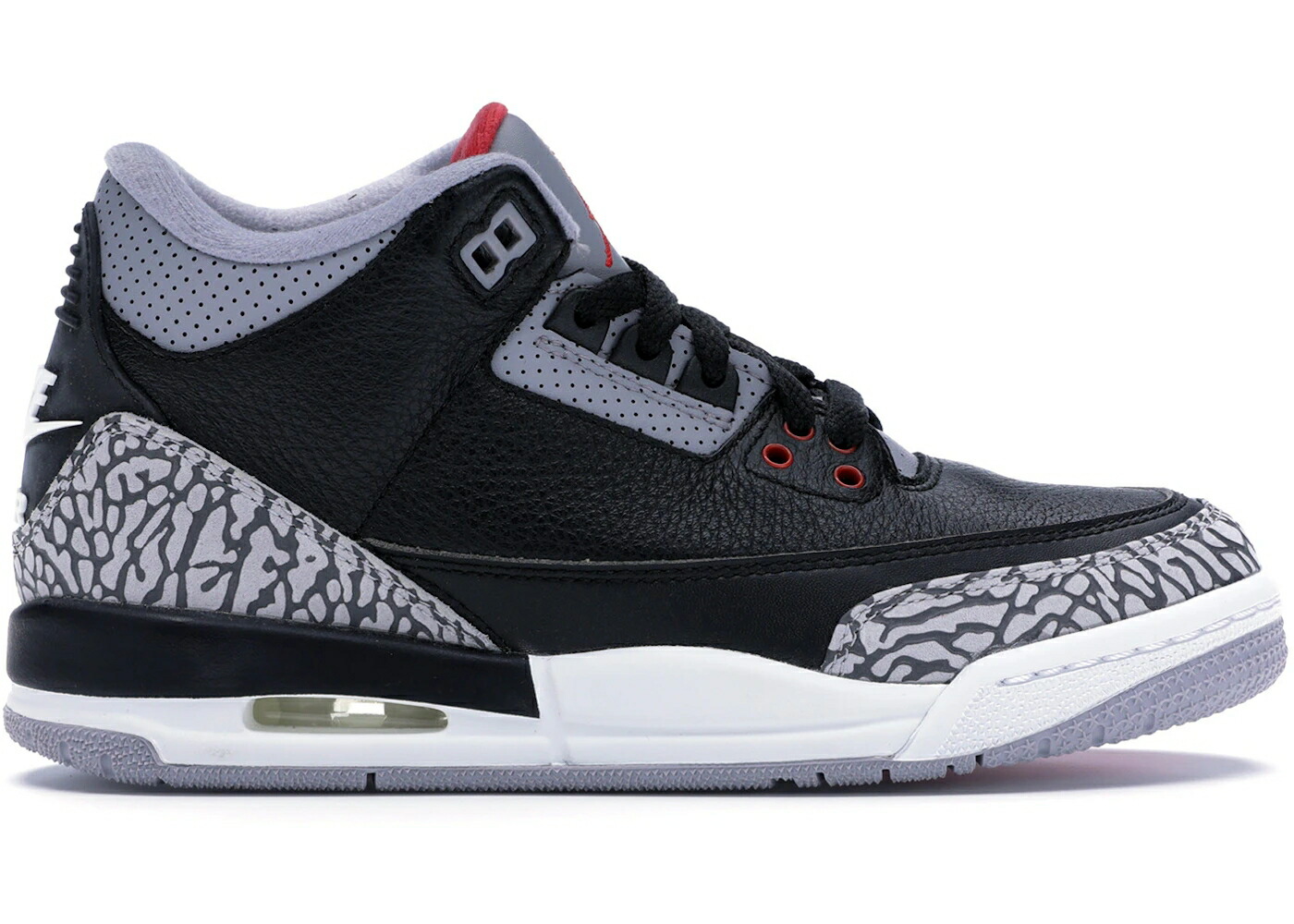 ナイキ ジョーダン 黒色 ブラック 灰色 シメント ファイア 赤 レッド グレー 白色 ホワイト ジュニア キッズ JORDAN 3 RETRO BLACK CEMENT (2018) (GS) / BLACK FIRE RED CEMENT GREY WHITE ベビー マタニティ