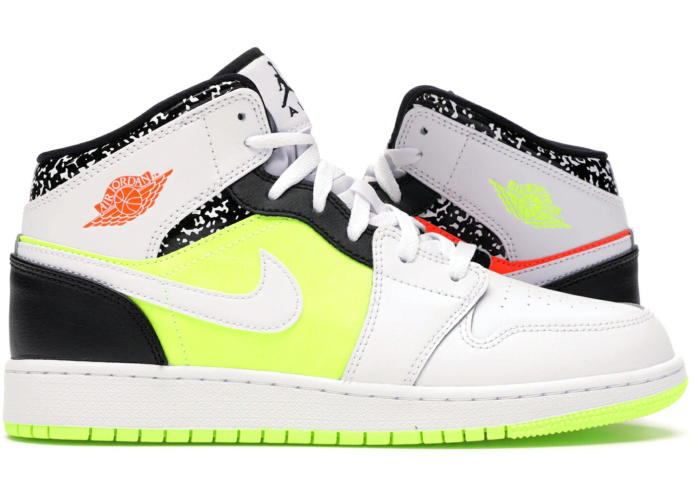 ナイキ ジョーダン ミッド 橙 オレンジ 黒色 ブラック 白色 ホワイト ジュニア キッズ JORDAN 1 MID COMPOSITION NOTEBOOK (GS) / ORANGE VOLT BLACK WHITE ベビー マタニティ スニーカー