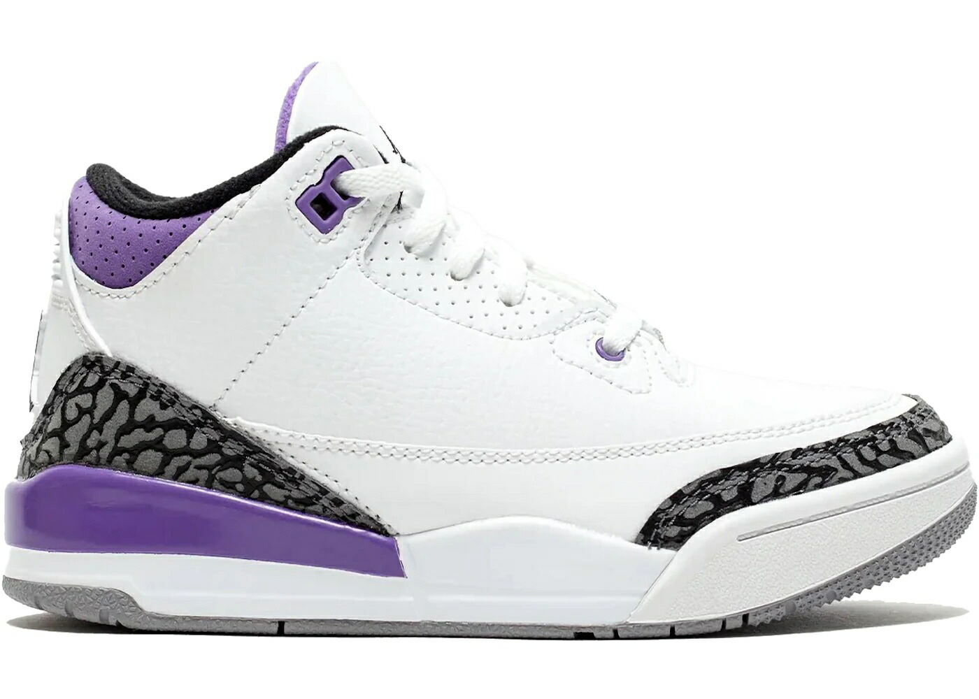 ナイキ ジョーダン 白色 ホワイト 黒色 ブラック 灰色 シメント ジュニア キッズ JORDAN 3 RETRO DARK IRIS (PS) / WHITE BLACK DARK IRIS CEMENT ベビー マタニティ スニーカー