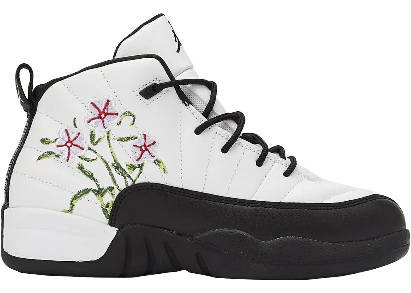 ナイキ ジョーダン 白色 ホワイト 黒色 ブラック 緑 グリーン ジュニア キッズ JORDAN 12 RETRO FLORAL (PS) / WHITE BLACK VIVID GREEN LAVENDER ベビー マタニティ スニーカー