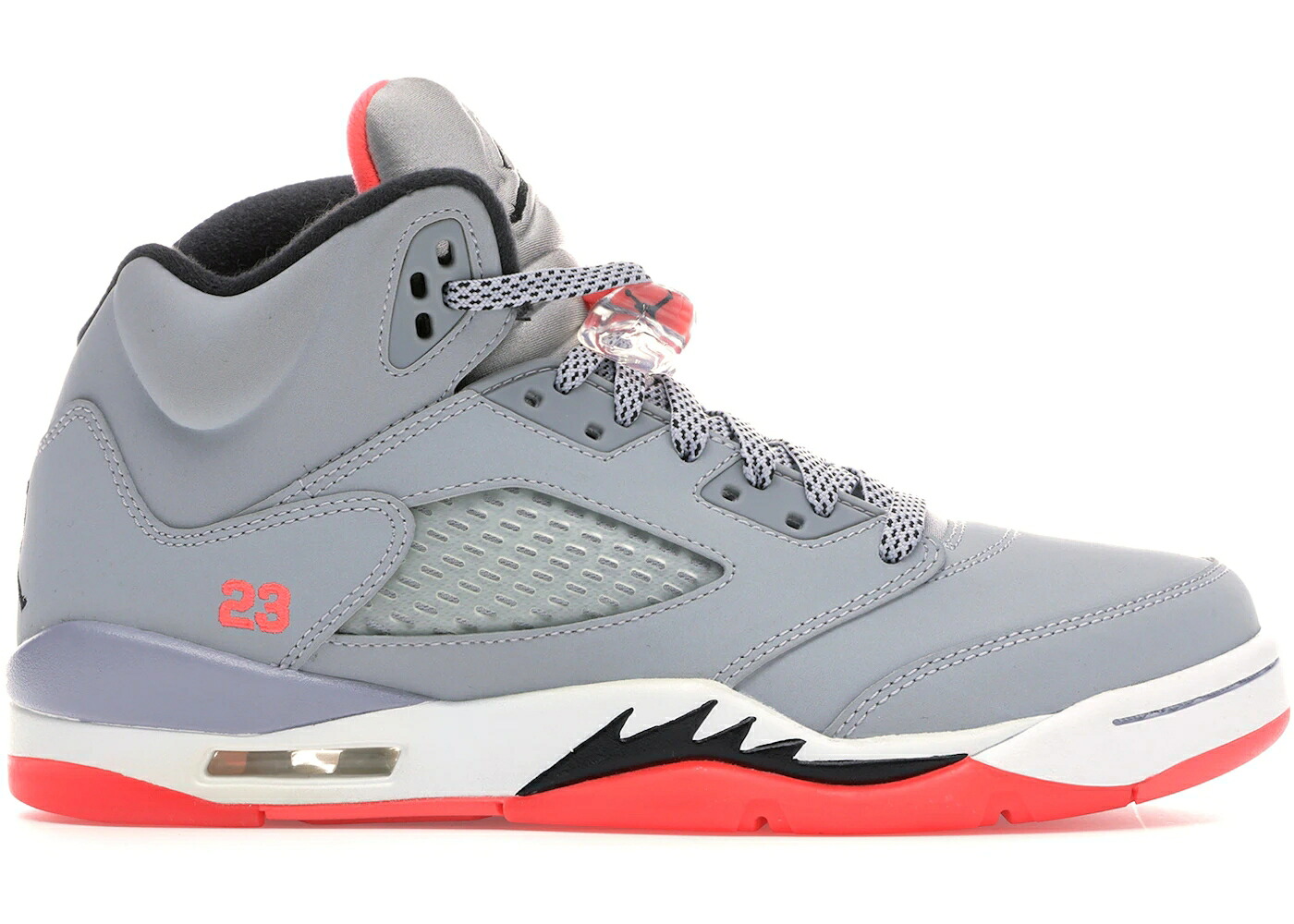 ナイキ ジョーダン 灰色 グレー 黒色 ブラック 白色 ホワイト ジュニア キッズ JORDAN 5 RETRO HOT LAVA (GS) / WOLF GREY BLACK HOT LAVA WHITE ベビー マタニティ スニーカー