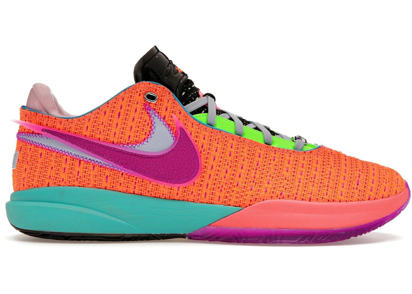 ナイキ レブロン 橙 オレンジ 紫 パープル 緑 グリーン スニーカー メンズ NIKE LEBRON 20 CHOSEN 1 / TOTAL ORANGE VIVID PURPLE GREEN