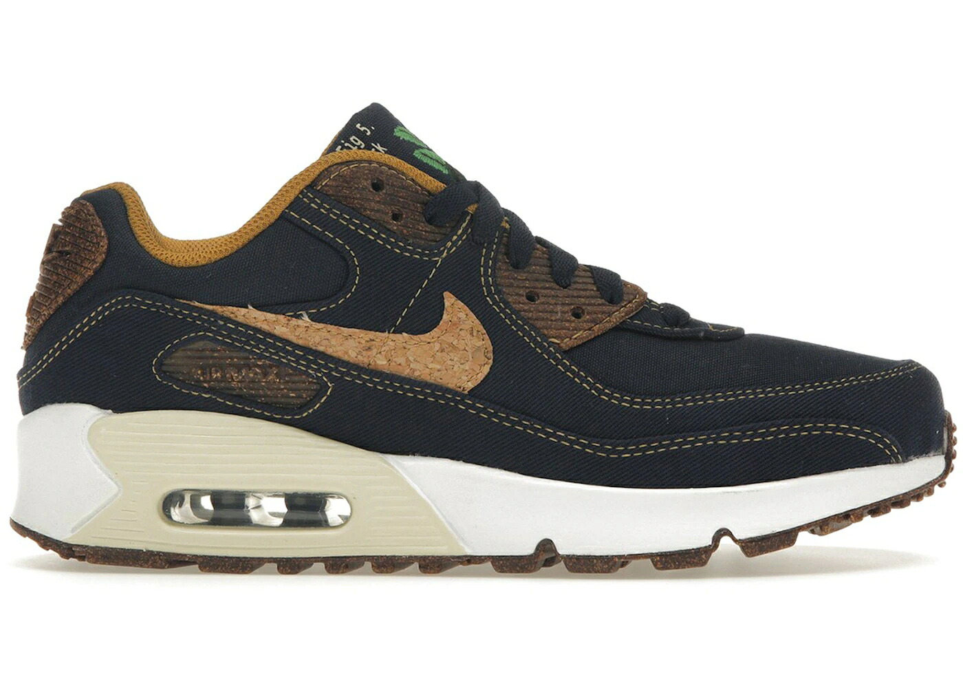 ナイキ マックス 白色 ホワイト エアマックス ジュニア キッズ NIKE AIR MAX 90 OBSIDIAN CORK (GS) / OBSIDIAN COCONUT MILK WHITE ベビー マタニティ スニーカー｜スニケス