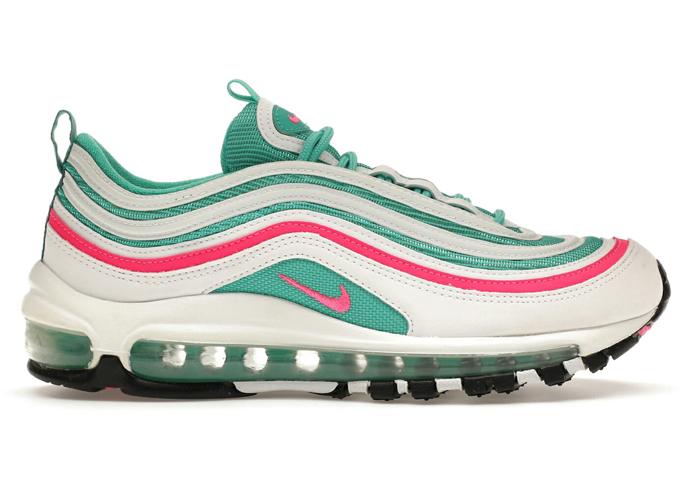 ナイキ マックス 白色 ホワイト ピンク ブラスト 緑 グリーン エアマックス ジュニア キッズ NIKE AIR MAX 97 SOUTH BEACH (GS) / WHITE PINK BLAST KINETIC GREEN ベビー マタニティ スニーカー