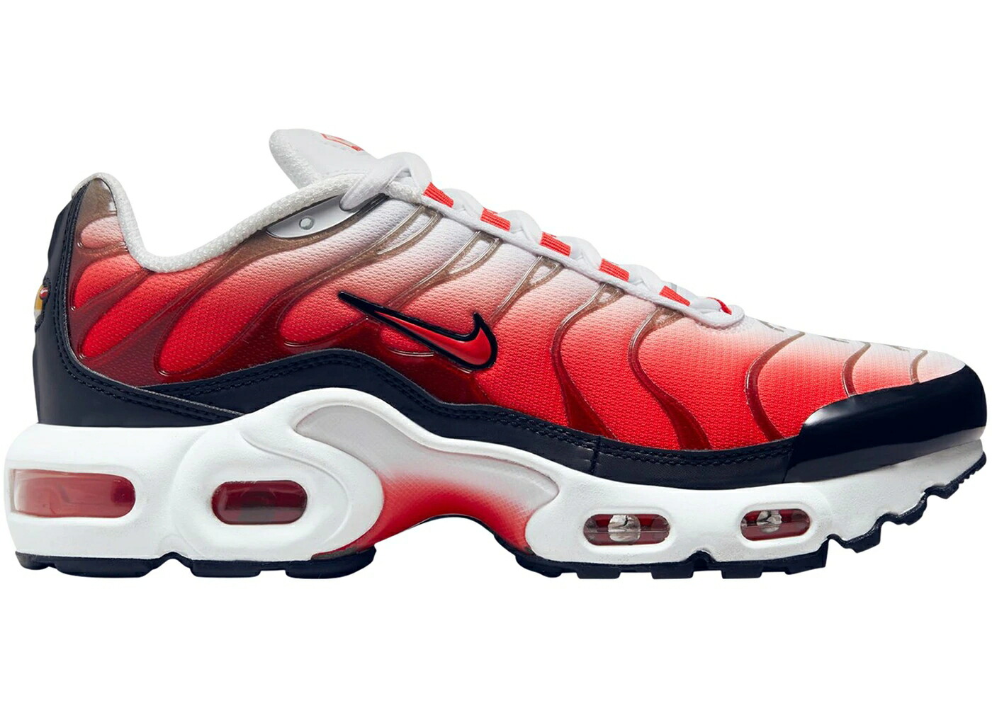 ナイキ マックス ファイア 白色 ホワイト 黒色 ブラック クリムゾン エアマックスプラス ジュニア キッズ NIKE AIR MAX PLUS FIRE (GS) / WHITE BLACK LIGHT CRIMSON ベビー マタニティ スニーカー