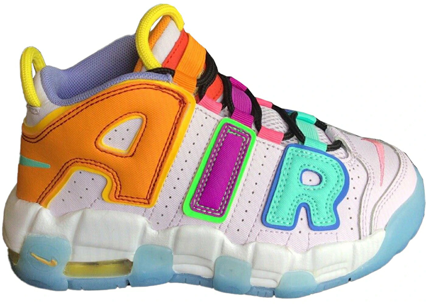 ナイキ 引きあげるペース 黄味がかった 黄色 エアモアアップテンポ モアテン お坊っちゃん キッズ NIKE AIR MORE UPTEMPO MULTI-COLOR (なおなお書き) / BARELY GRAPE OPTI YELLOW VIVID もの言う花 マタニティ スニーカー