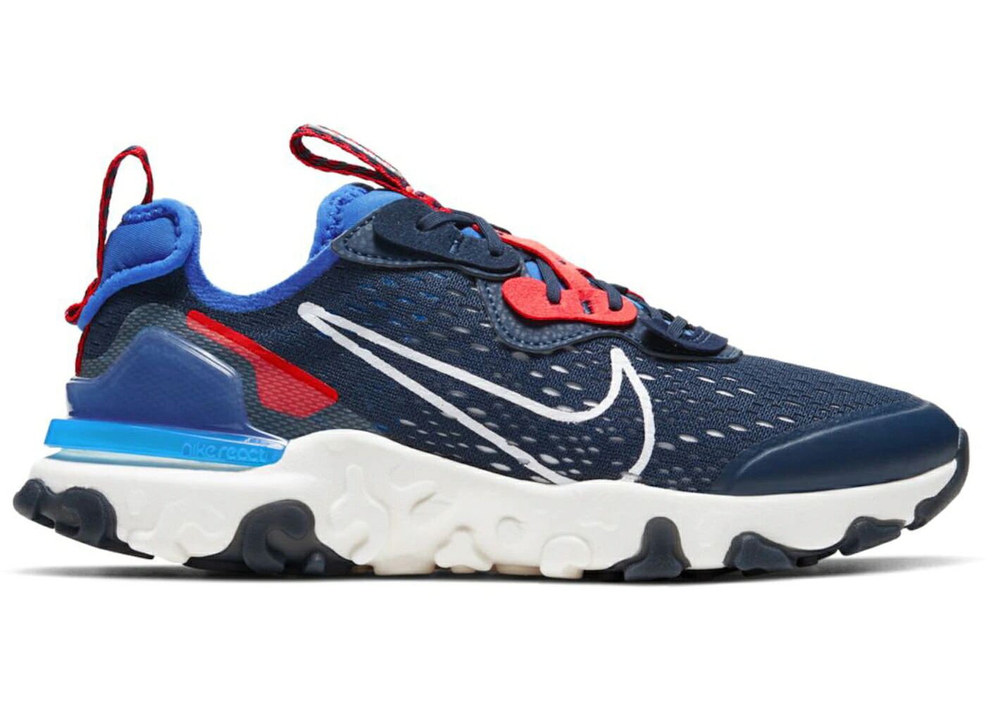 ナイキ リアクト 紺色 ネイビー ジュニア キッズ NIKE REACT VISION MIDNIGHT NAVY (GS) / MIDNIGHT NAVY SOAR BLACKENED ベビー マタニティ スニーカー｜スニケス