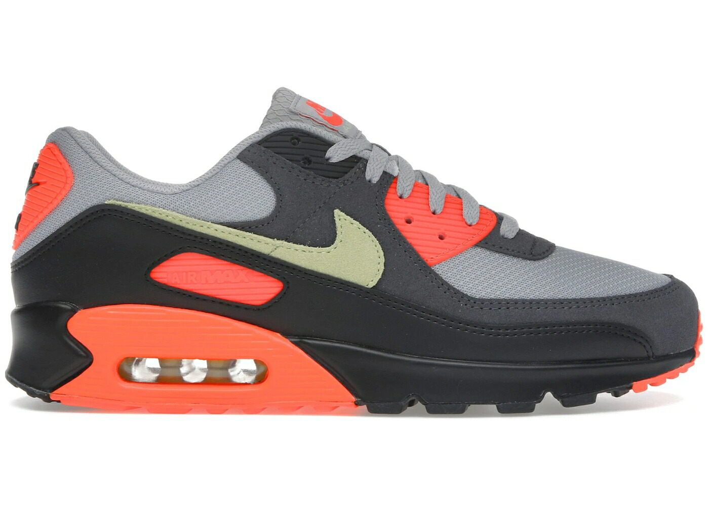 ナイキ マックス 灰色 グレー クリムゾン エアマックス スニーカー メンズ NIKE AIR MAX 90 LIGHT SMOKE GREY HYPER CRIMSON LIMELIGHT / LIGHT SMOKE GREY HYPER CRIMSON