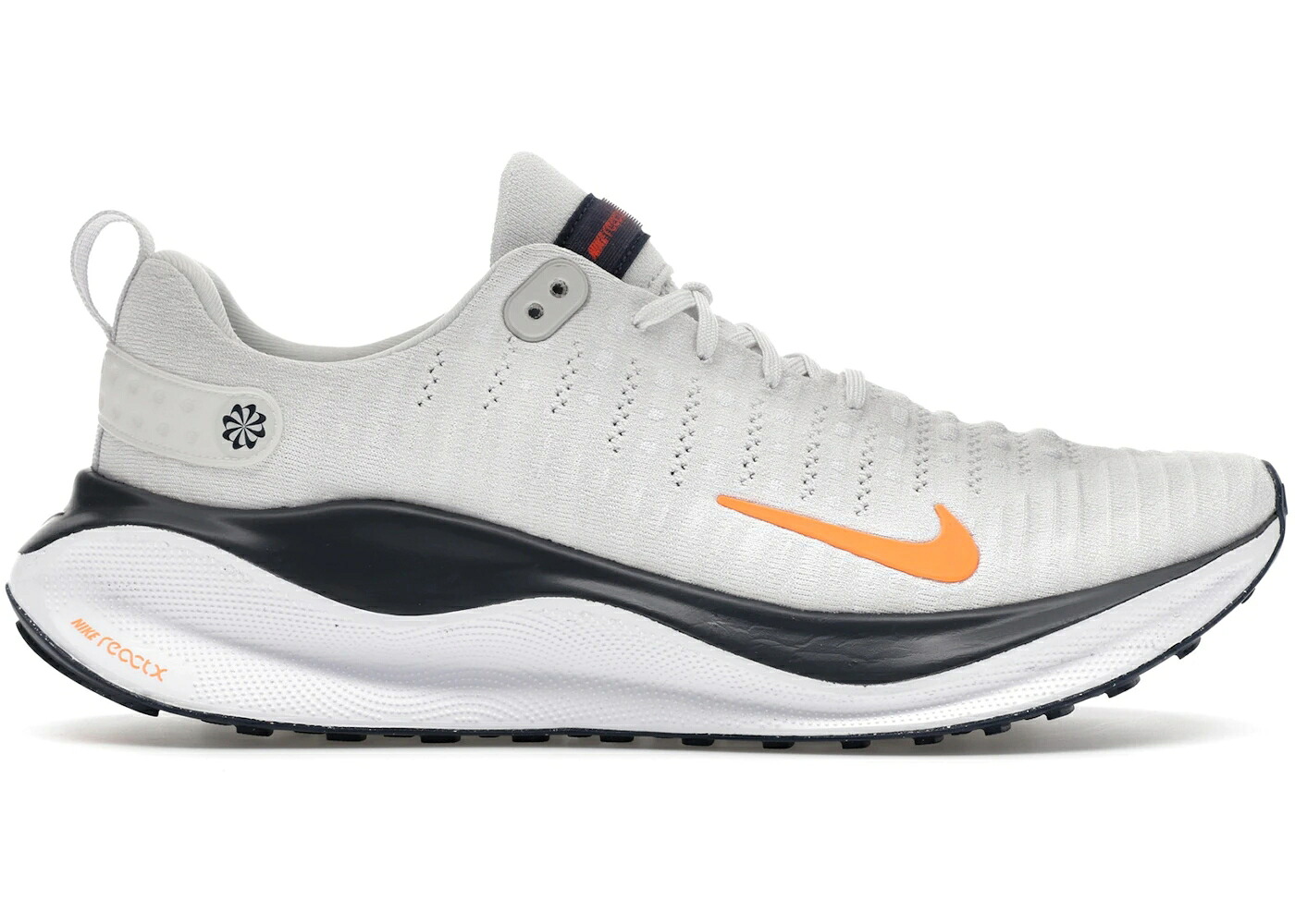 ナイキ 幽客 プラチナム 橙 オレンジ色 サンダー 青味 青み スニーカー メンズ NIKE REACTX INFINITY RUN 4 PLATINUM TINT TOTAL ORANGE / PLATINUM TINT THUNDER BLUE