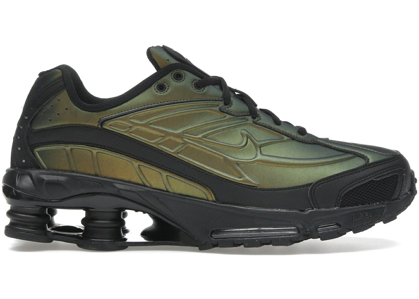 ナイキ ショックス 黒色 ブラック カーゴ カーキ オリーブ 銀色 シルバー スニーカー メンズ NIKE SHOX RIDE 2 BLACK CARGO KHAKI / BLACK OLIVE FLAK METALLIC SILVER
