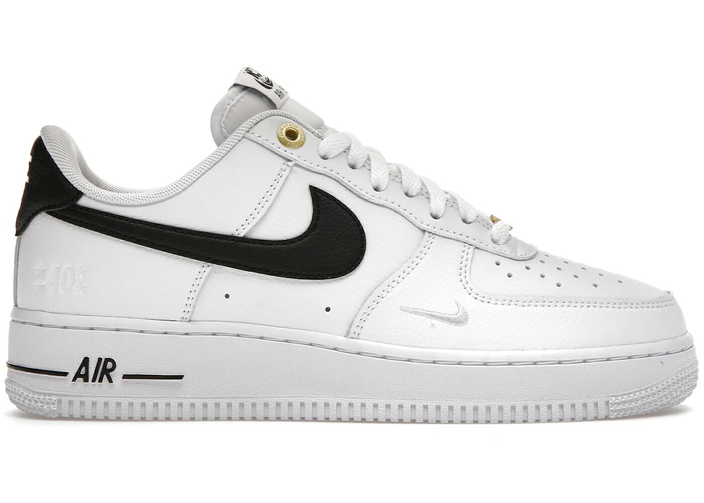 ナイキ 白いこと 白いこと 黒いこと 黒いこと ゴールド 空軍 \u002707 スニーカー メンズ NIKE AIR FORCE 1 LOW LV8 40TH ANNIVERSARY WHITE BLACK / WHITE BLACK WHITE METALLIC GOLD