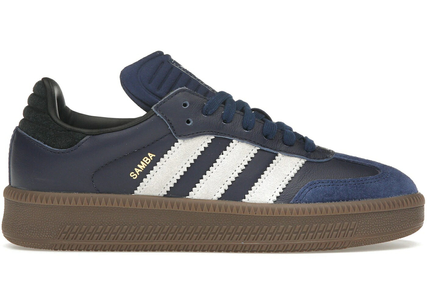 アディダス サンバ 青色 ブルー 白色 ホワイト スニーカー メンズ ADIDAS SAMBA XLG DARK BLUE / DARK BLUE FOOTWEAR WHITE GUM