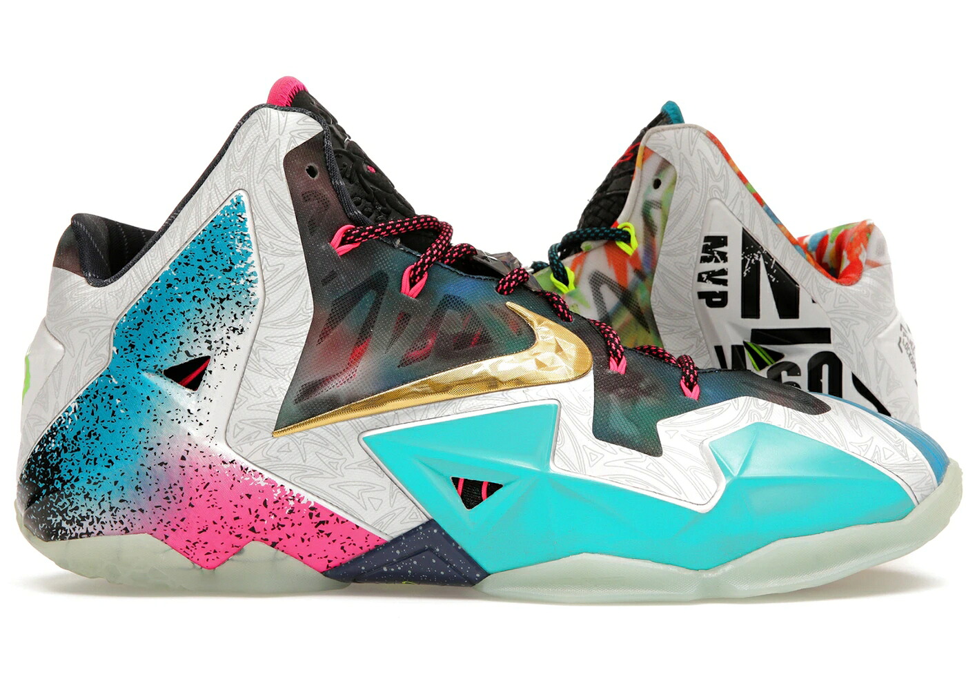 ナイキ レブロン 黒いこと 黒いこと しろがね色 しろがね色 天の川 スニーカー メンズ NIKE LEBRON 11 WHAT THE / BLACK LAVA SILVER ICE GALAXY
