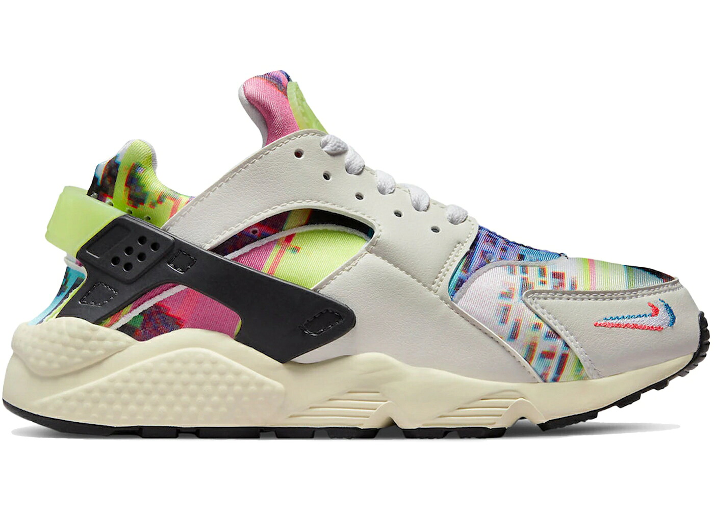 ナイキ ハラチ ゲーム 白色 ホワイト 黒色 ブラック WOMEN'S スニーカー レディース NIKE AIR HUARACHE PIXEL GAME (WOMEN'S) / WHITE BLACK VOLT MULTI COLOR