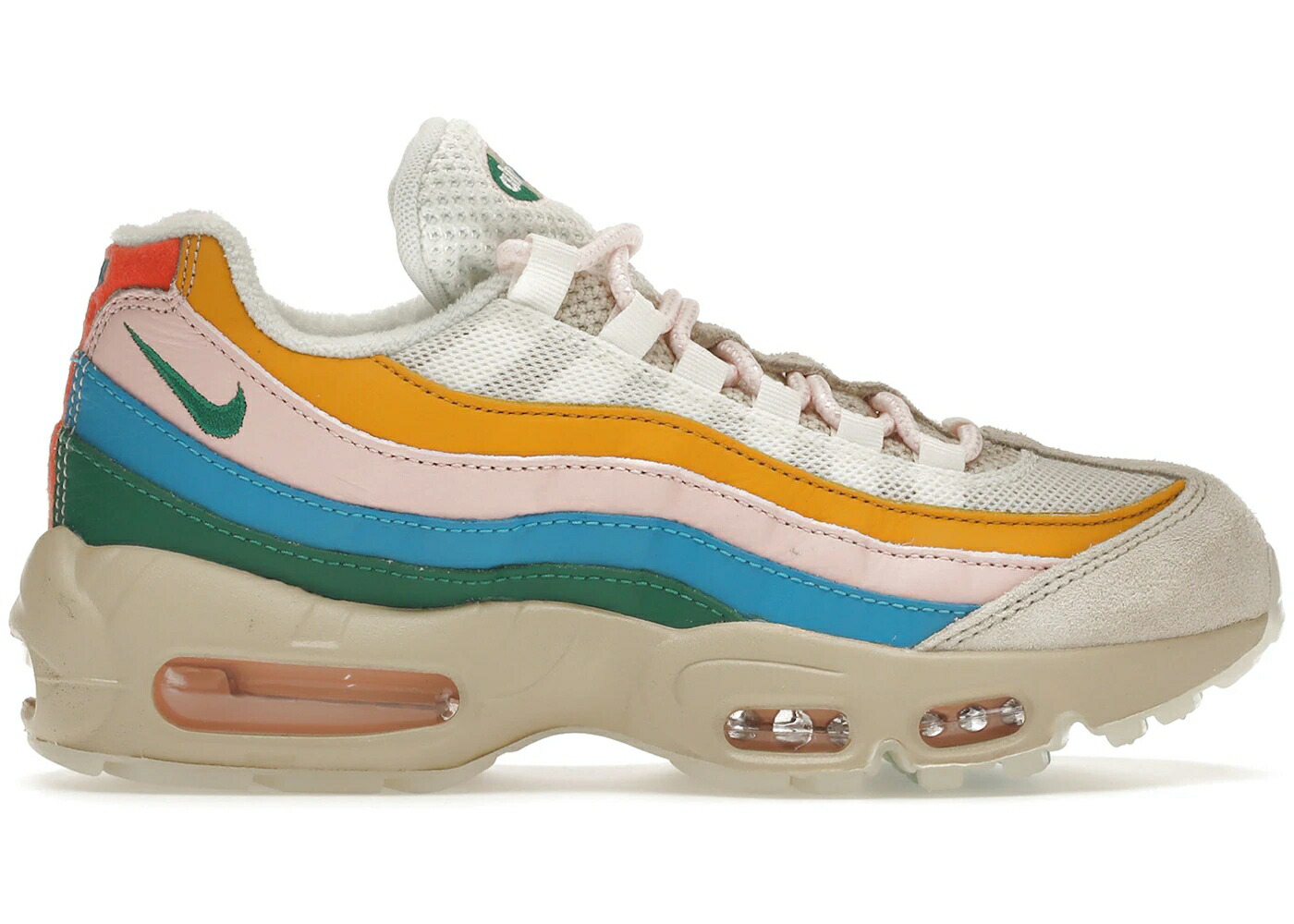 ナイキ マックス ライズ エア湖マックス WOMEN\u0027S スニーカー レディース NIKE AIR MAX 95 RISE AND UNITY (WOMEN\u0027S) / RATTAN SAIL PILGRIM MALACHITE