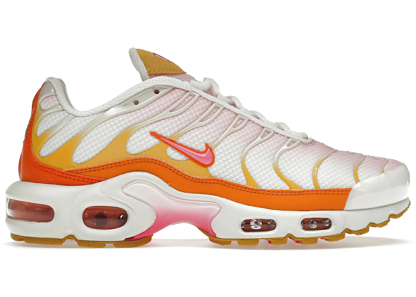 ナイキ マックス 白色 ホワイト 橙 オレンジ ピンク エアマックスプラス WOMEN'S スニーカー レディース NIKE AIR MAX PLUS WHITE ORANGE PINK (WOMEN'S) / WHITE ORANGE PINK