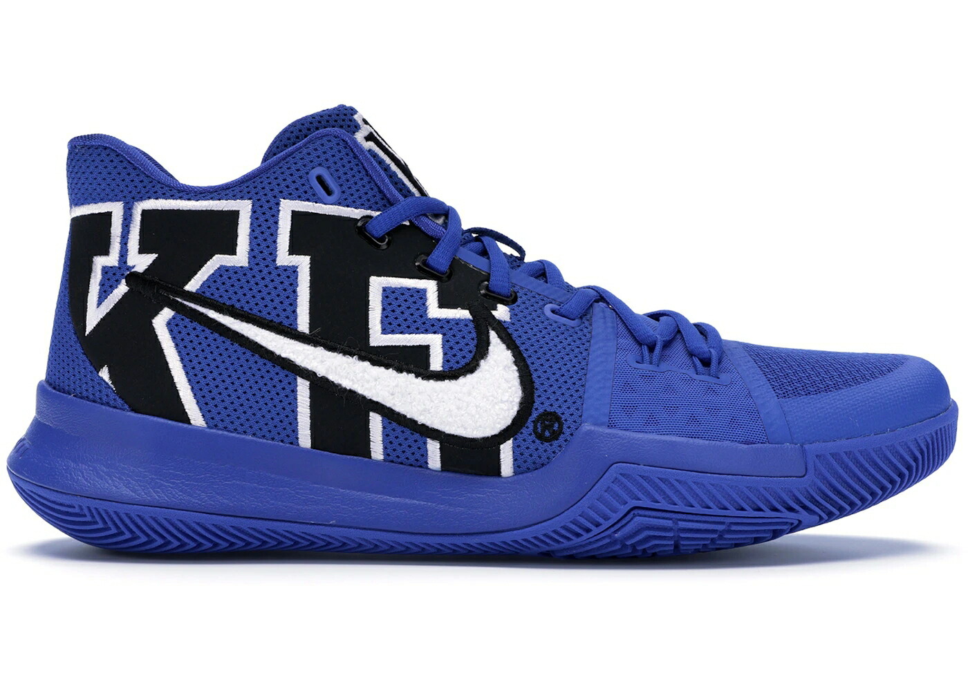 ナイキ カイリー デューク 黒色 ブラック ゲーム ゲームロイヤル 青 ブルー スニーカー メンズ NIKE KYRIE 3 DUKE / BLACK GAME ROYAL GUM MEDIUM