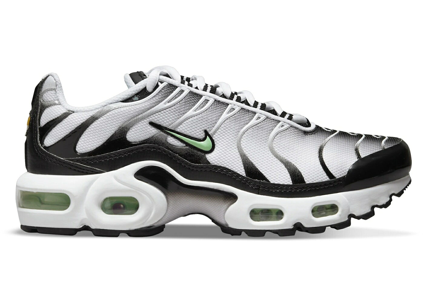 ナイキ マックス 白色 ホワイト 黒色 ブラック 銀色 シルバー フレッシュ エアマックスプラス ジュニア キッズ NIKE AIR MAX PLUS WHITE BLACK REFLECT SILVER FRESH MINT (GS) / WHITE BLACK REFLECT SILVER FRESH｜スニケス 53,940円