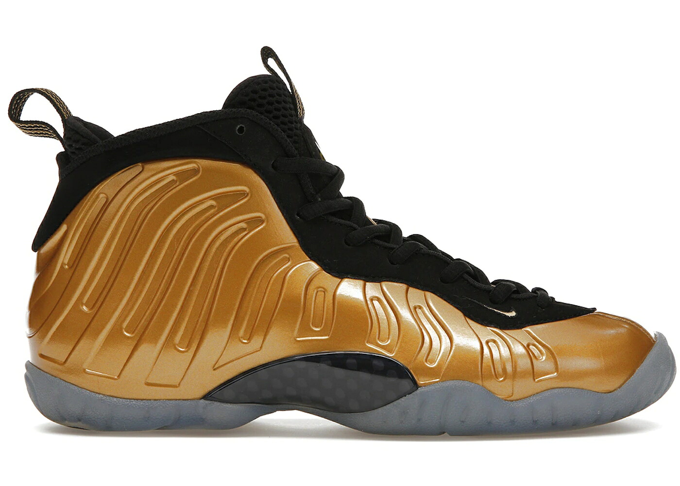 ナイキ フォームポジット ゴールド 黒色 ブラック エアフォームポジットワン ジュニア キッズ NIKE AIR FOAMPOSITE ONE METALLIC GOLD (GS) / METALLIC GOLD BLACK ベビー マタニティ スニーカー