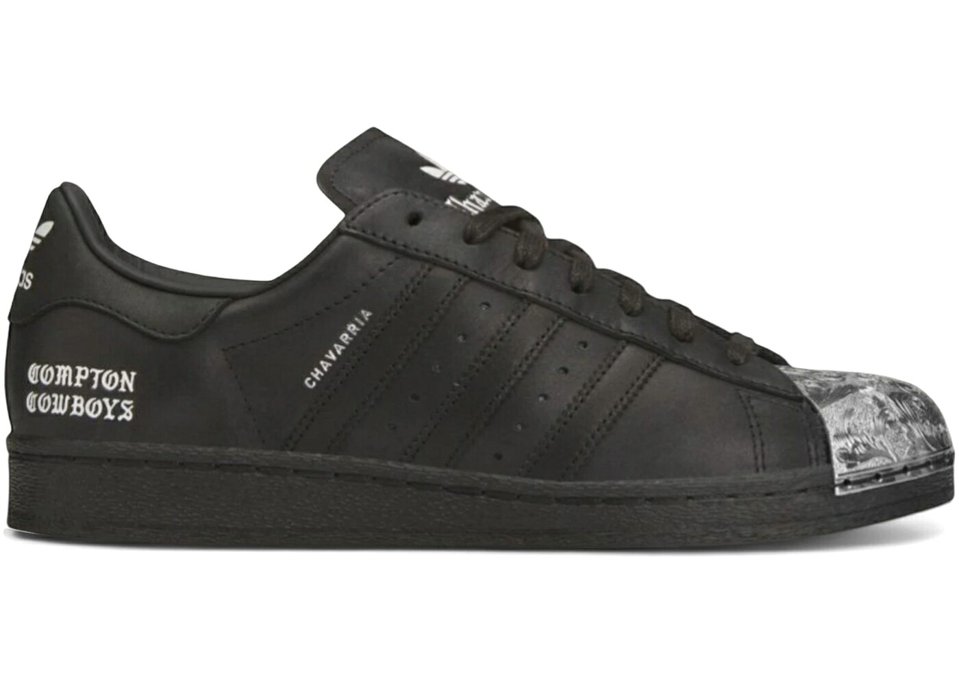アディダス スーパースター カウボーイズ コア 黒色 ブラック 白色 ホワイト スニーカー メンズ ADIDAS SUPERSTAR WILLY CHAVARRIA COMPTON COWBOYS / CORE BLACK CORE BLACK OFF WHITE｜スニケス