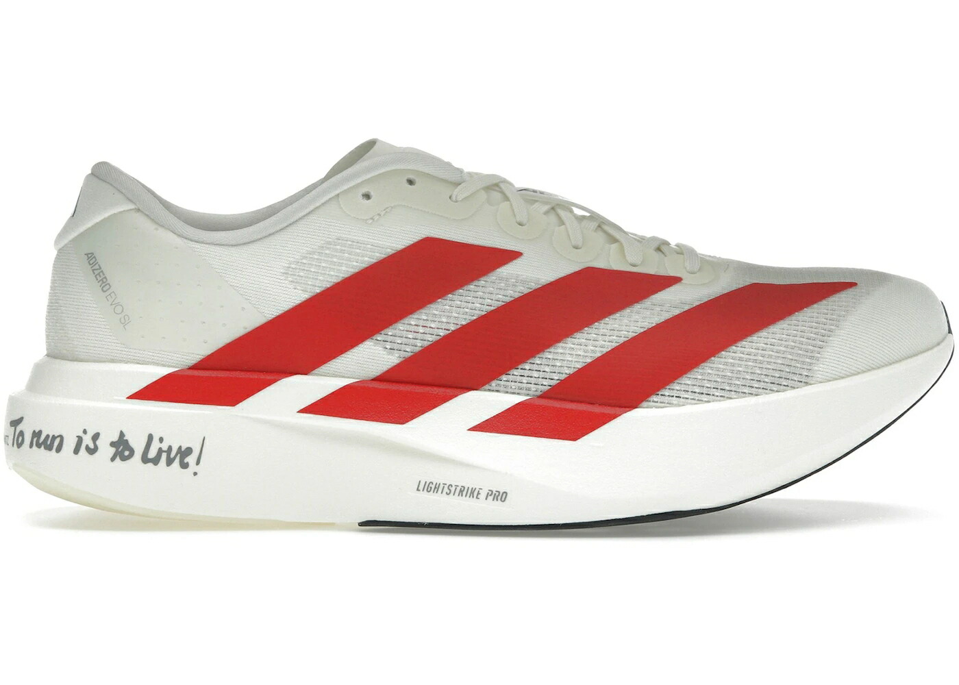 アディダス アディゼロ 白いこと 白いこと 中核グループ スニーカー メンズ ADIDAS ADIZERO EVO SL OFF WHITE BETTER SCARLET / OFF WHITE BETTER SCARLET CORE