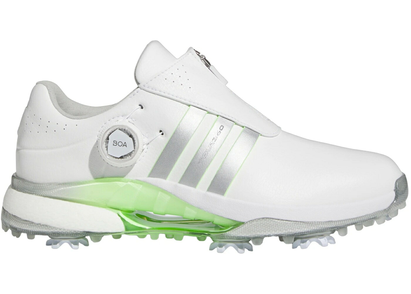 アディダス ゴルフ 白色 ホワイト 銀色 シルバー 緑 グリーン WOMEN'S スニーカー レディース ADIDAS TOUR360 24 BOA MICROFIBER GOLF CLOUD WHITE SILVER METALLIC GREEN SPARK (WOMEN'S) / CLOUD WHITE SILVER METALLIC｜スニケス