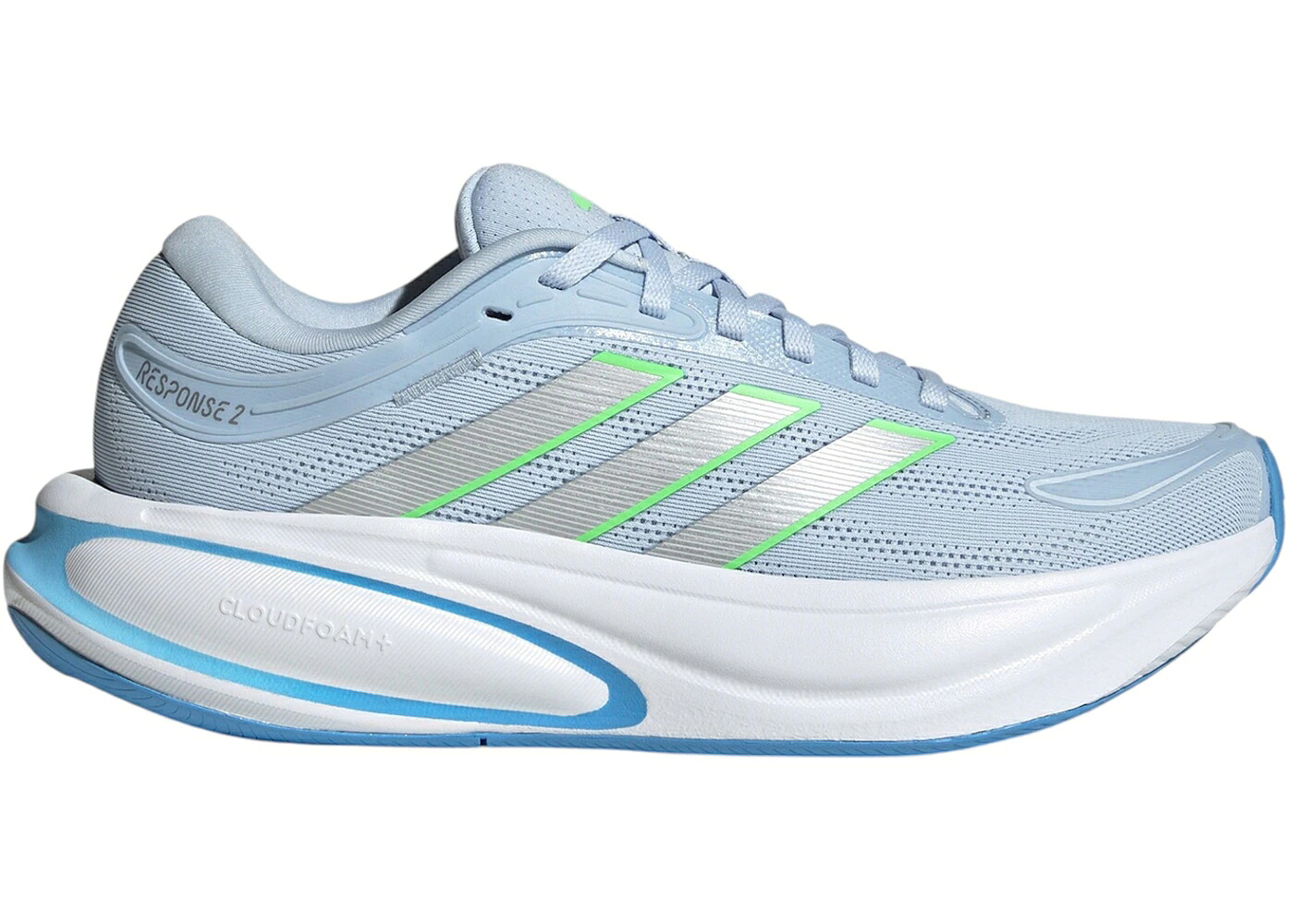 アディダス レスポンス スカイ 銀色 シルバー ライム バースト WOMEN'S スニーカー レディース ADIDAS RESPONSE 2 CRYSTAL SKY SILVER LIME BURST (WOMEN'S) / CRYSTAL SKY SILVER METALLIC LIME