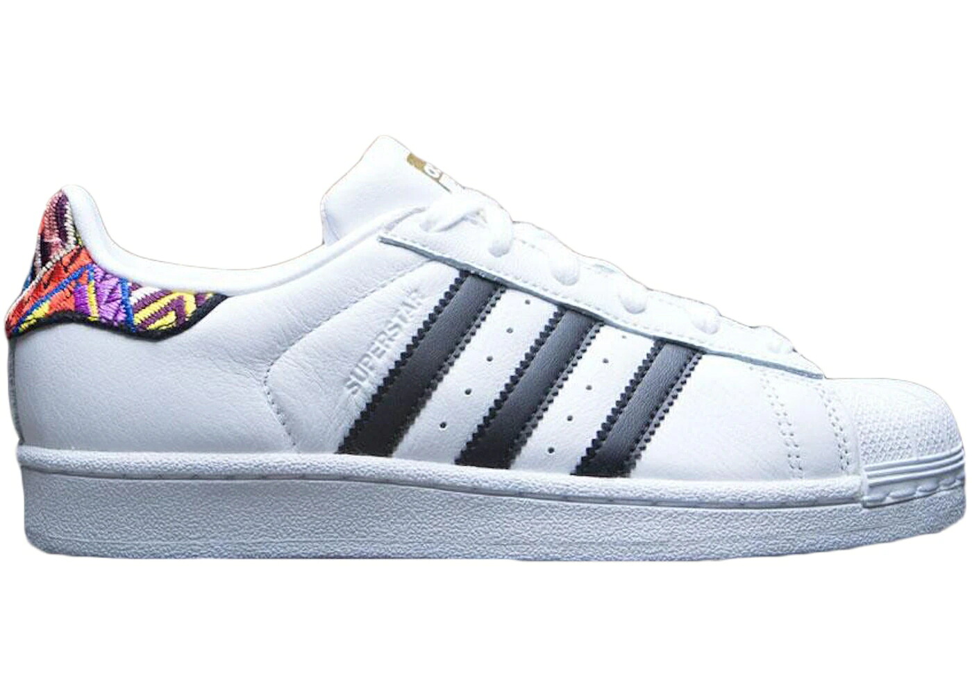 アディダス はやりっ子 白いこと 白いこと 黒いこと 黒いこと ゴールド スニーカー レディース ADIDAS SUPERSTAR MULTI EMBROIDERY / WHITE BLACK METALLIC GOLD MULTI