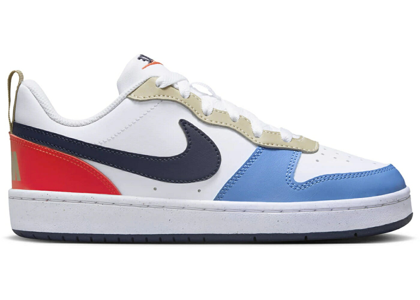 ナイキ コート 白色 ホワイト クリムゾン 青色 ブルー サンダー コートバーロウ ジュニア キッズ NIKE COURT BOROUGH LOW RECRAFT WHITE LIGHT CRIMSON BLUE BEYOND THUNDER (GS) / WHITE LIGHT CRIMSON BLUE BEYOND ベビ