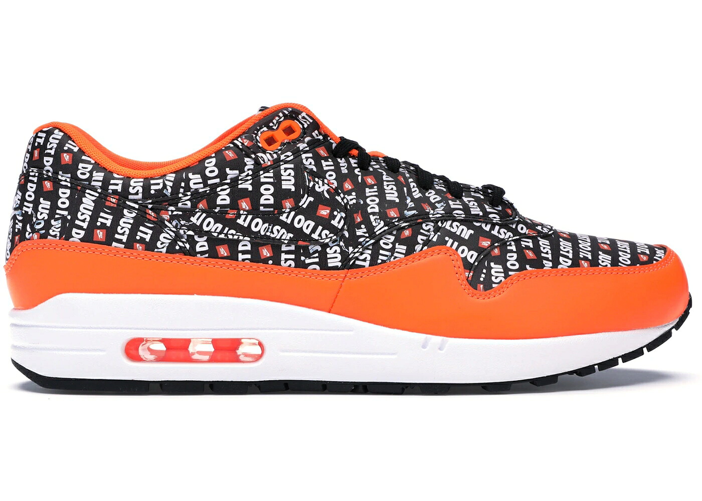 ナイキ マックス 黒色 ブラック 橙 オレンジ 白色 ホワイト エアマックス スニーカー メンズ NIKE AIR MAX 1 JUST DO IT PACK BLACK ORANGE / BLACK BLACK TOTAL ORANGE WHITE|スニケス