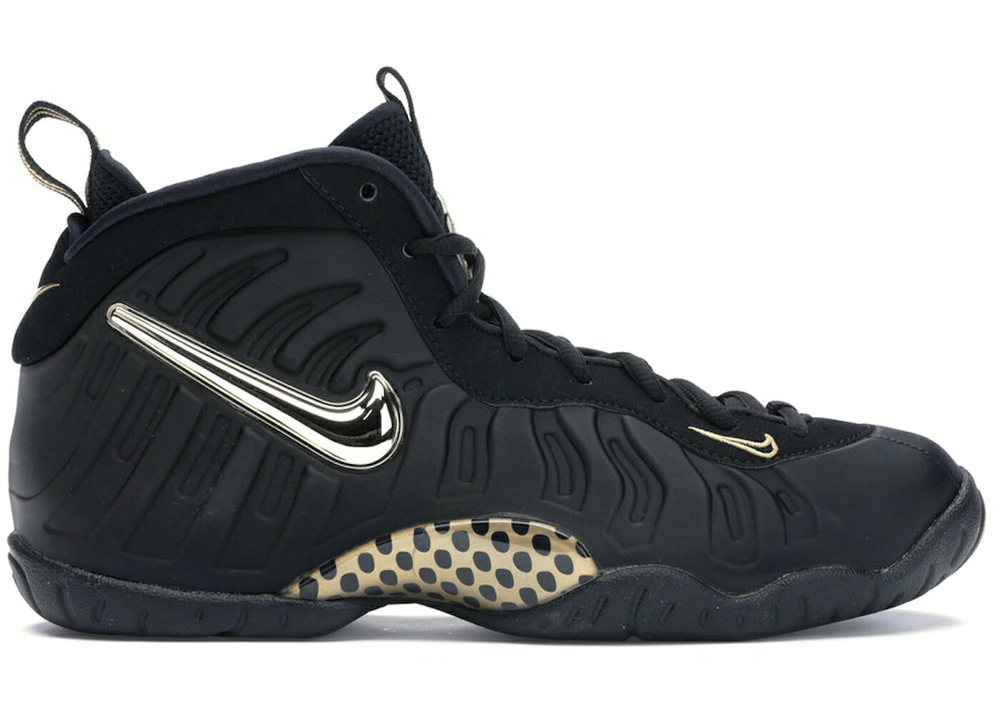 ナイキ フォームポジット プロ 黒色 ブラック ゴールド エアフォームポジットプロ ジュニア キッズ NIKE AIR FOAMPOSITE PRO BLACK METALLIC GOLD (GS) / BLACK METALLIC GOLD BLACK ベビー マタニティ スニー|スニケス