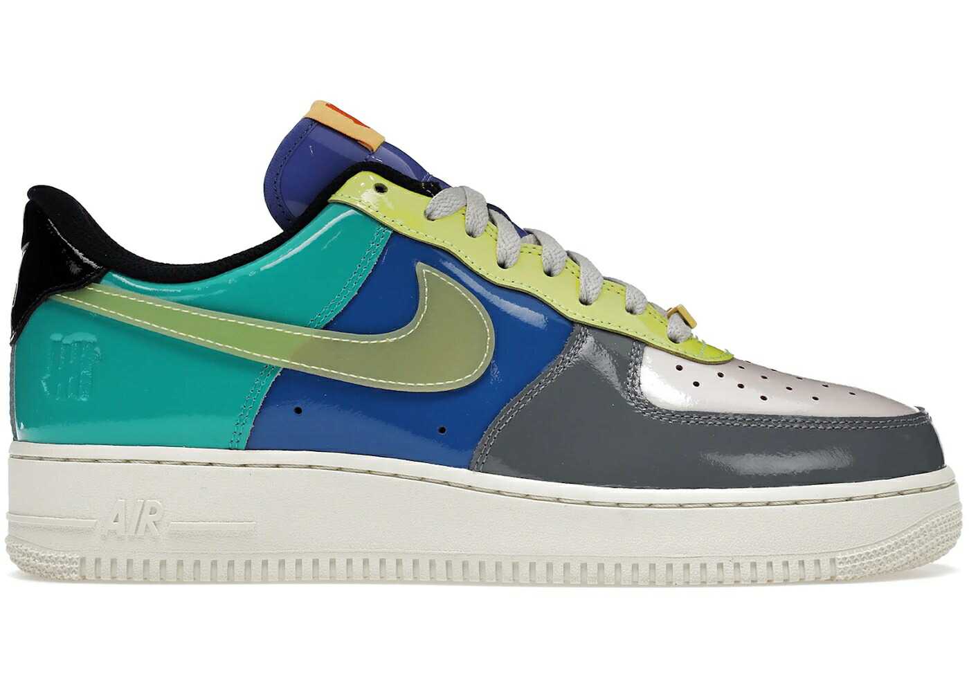 ナイキ アンディフィーテッド 灰色 グレー ゴールド エアフォース スニーカー メンズ NIKE AIR FORCE 1 LOW SP UNDEFEATED MULTI-PATENT COMMUNITY / SMOKE GREY TOPAZ GOLD MULTI
