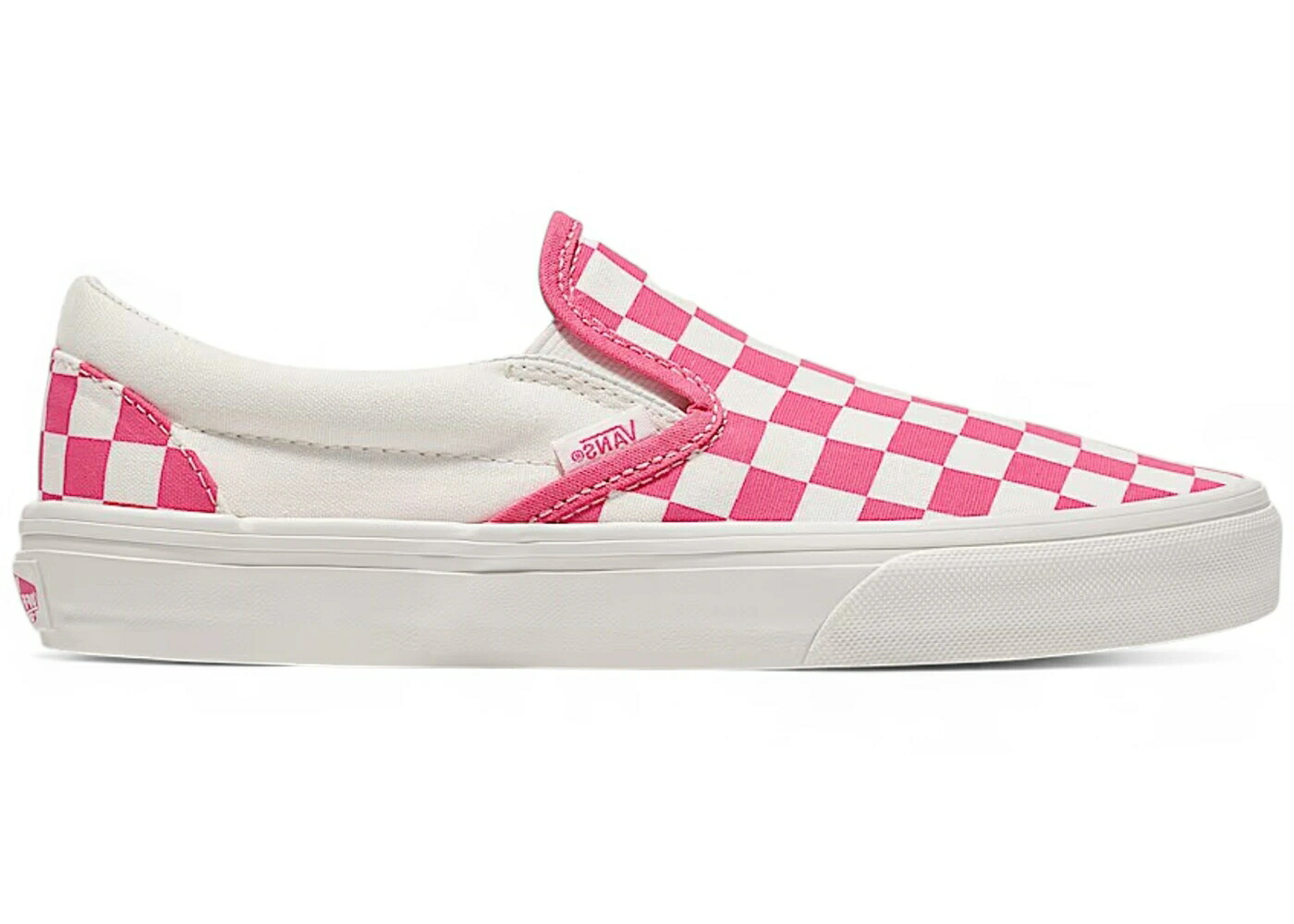 ヴァンズ バンズ クラシック スリッポン ピンク 白色 ホワイト スニーカー メンズ VANS CLASSIC SLIP-ON CHECKERBOARD HONEYSUCKLE PINK WHITE / HONEYSUCKLE PINK WHITE