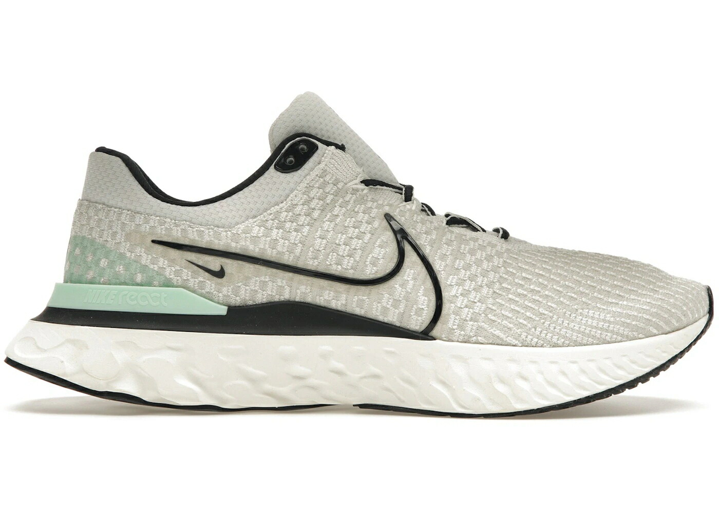 ナイキ リアクト 幽客 飛球編み物 黒いこと 黒いこと スニーカー メンズ NIKE REACT INFINITY RUN FLYKNIT 3 PHANTOM BLACK MINT / PHANTOM BLACK LIGHT BONE SAIL