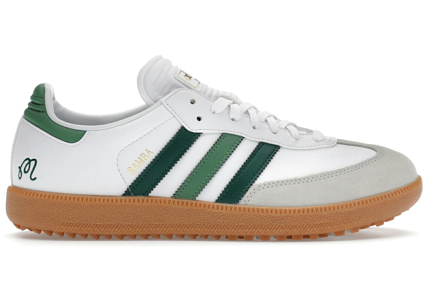 アディダス サンバ ゴルフ 白色 ホワイト 緑 グリーン コア スニーカー メンズ ADIDAS SAMBA GOLF MALBON WHITE GREEN / WHITE CORE GREEN PRELOVED GREEN｜スニケス