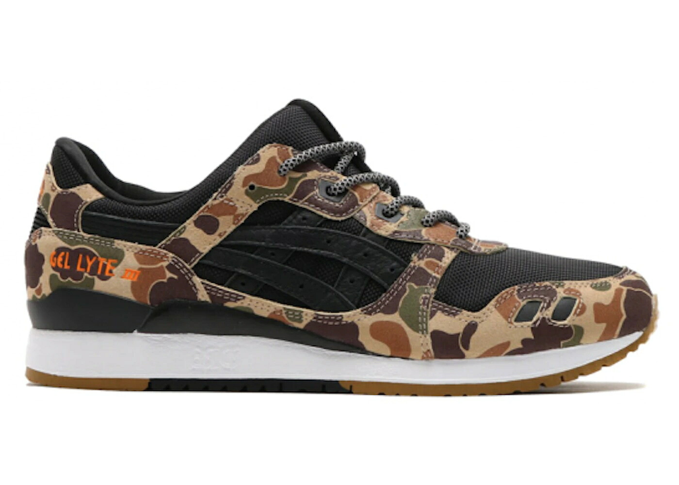 アシックス ゲルライト カモ柄 黒色 ブラック スニーカー メンズ ASICS GEL-LYTE III ATMOS DUCK CAMO / CAMO BLACK|スニケス