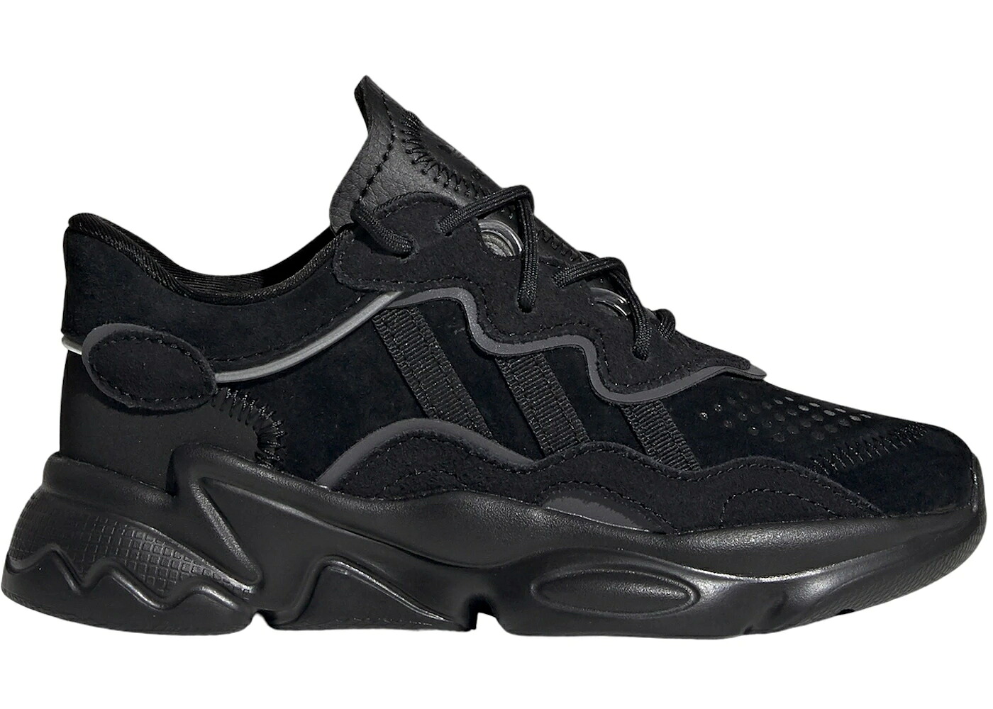 アディダス コア 黒色 ブラック ナイト ジュニア キッズ ADIDAS OZWEEGO CORE BLACK NIGHT METALLIC (PS) / CORE BLACK CORE BLACK NIGHT ベビー マタニティ スニーカー|スニケス