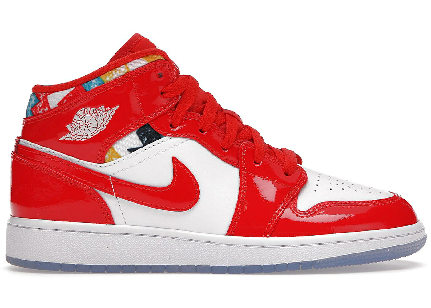 ナイキ ジョーダン ミッド トレーナー 赤 レッド パテント 白色 ホワイト ジュニア キッズ JORDAN 1 MID BARCELONA SWEATER RED PATENT (GS) / CHILE RED WHITE POLLEN ベビー マタニティ スニーカー｜スニケス 27,365円