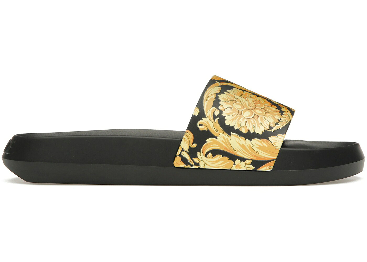 ヴェルサーチェ スウィミングプール サンダル 黒いこと 黒いこと ゴールド スニーカー メンズ VERSACE BAROQUE POOL SLIDE BLACK GOLD / BLACK GOLD