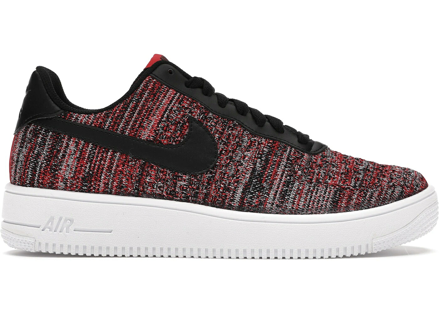 ナイキ フライニット 赤 レッド 黒色 ブラック 灰色 グレー 白色 ホワイト エアフォース 2.0 スニーカー メンズ NIKE AIR FORCE 1 FLYKNIT UNIVERSITY RED BLACK / UNIVERSITY RED WOLF GREY WHITE｜スニケス 104,700円