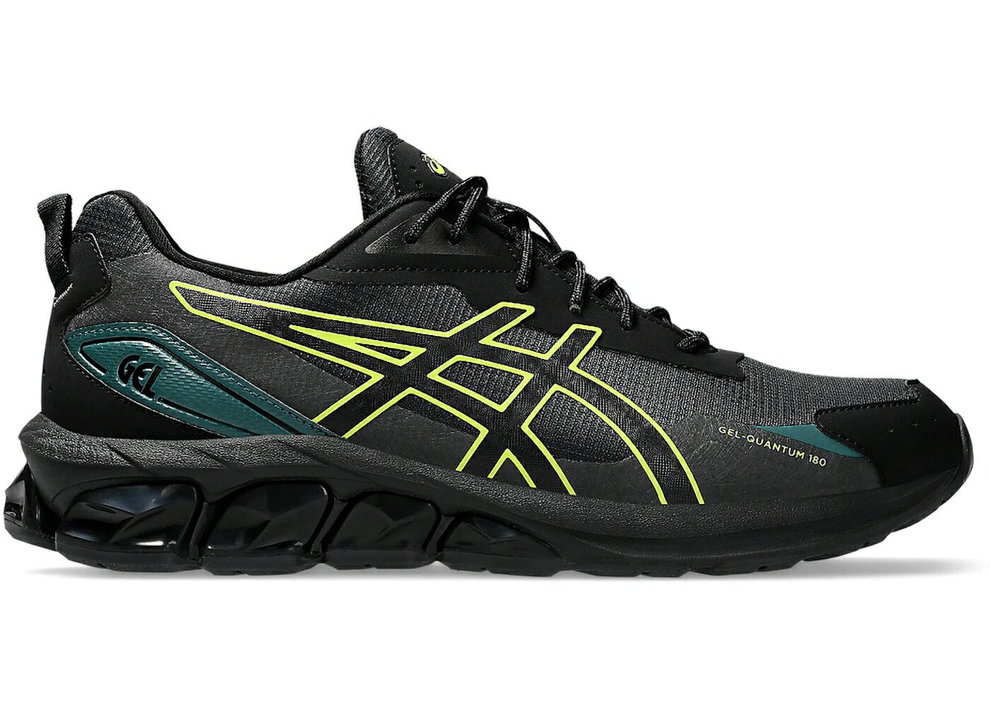 アシックス 黒いこと 黒いこと 菩提樹 スニーカー メンズ ASICS GEL-QUANTUM 180 LS BLACK NEON LIME / BLACK NEON LIME