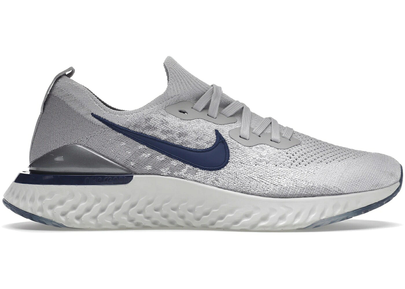 ナイキ 叙事詩 リアクト 飛球編み物 薄墨色 薄墨色 青味 青み スニーカー メンズ NIKE EPIC REACT FLYKNIT 2 VAST GREY COASTAL BLUE / VAST GREY COASTAL BLUE