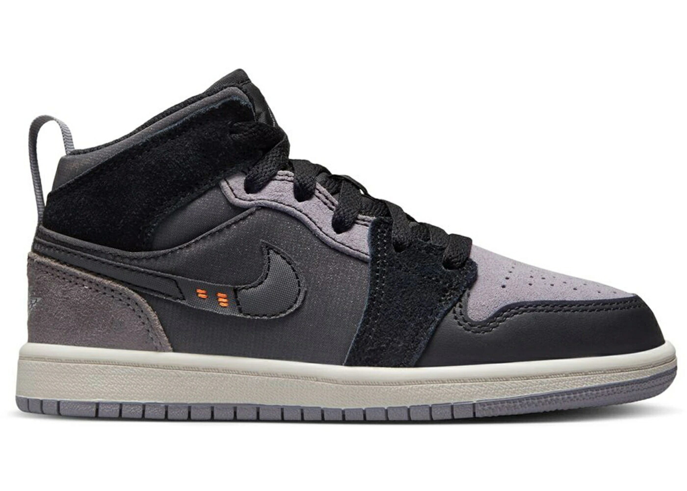 ナイキ ジョーダン ミッド 黒色 ブラック 灰色 シメント グレー ジュニア キッズ JORDAN 1 MID SE CRAFT INSIDE OUT BLACK (PS) / BLACK CEMENT GREY LIGHT GRAPHITE ベビー マタニティ スニーカー