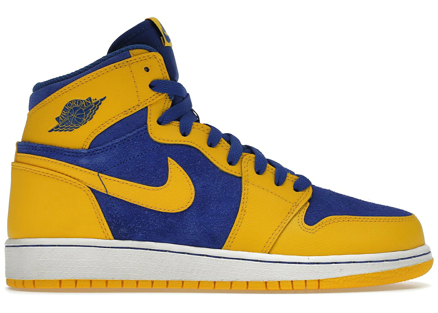 ナイキ ジョーダン ハイ ゲーム 白色 ホワイト ゲームロイヤル 青 ブルー ジュニア キッズ JORDAN 1 RETRO HIGH OG LANEY (GS) / VARSITY MAIZE GAME ROYAL WHITE ベビー マタニティ スニーカー