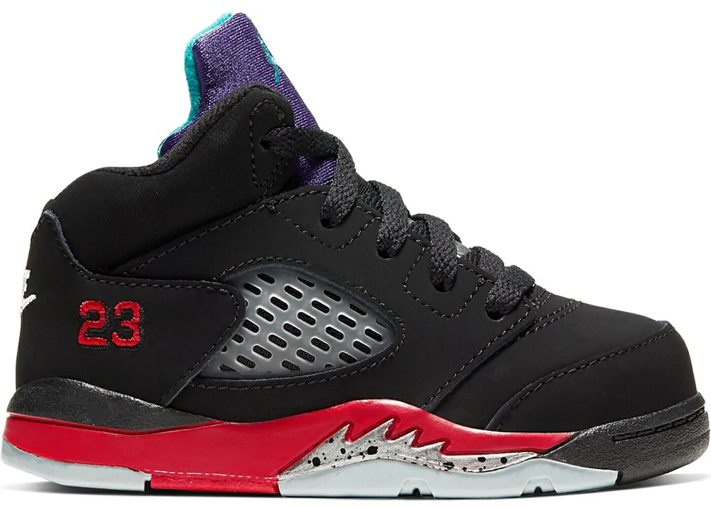 ナイキ ジョーダン 黒いこと 黒いこと 火の手 赤 赤いこと お坊っちゃん キッズ JORDAN 5 RETRO TOP 3 (TD) / BLACK FIRE RED GRAPE ICE NEW
