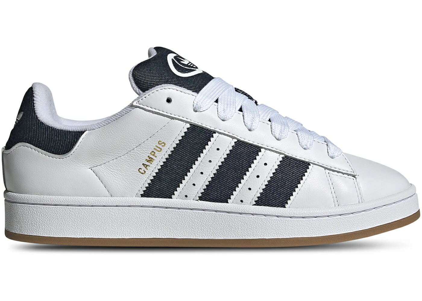 アディダス 構内 白いこと 白いこと ジーンズ ナイト爵 藍色 インディゴ ゴールド スニーカー メンズ ADIDAS CAMPUS 00S CLOUD WHITE DENIM / CLOUD WHITE NIGHT INDIGO GOLD