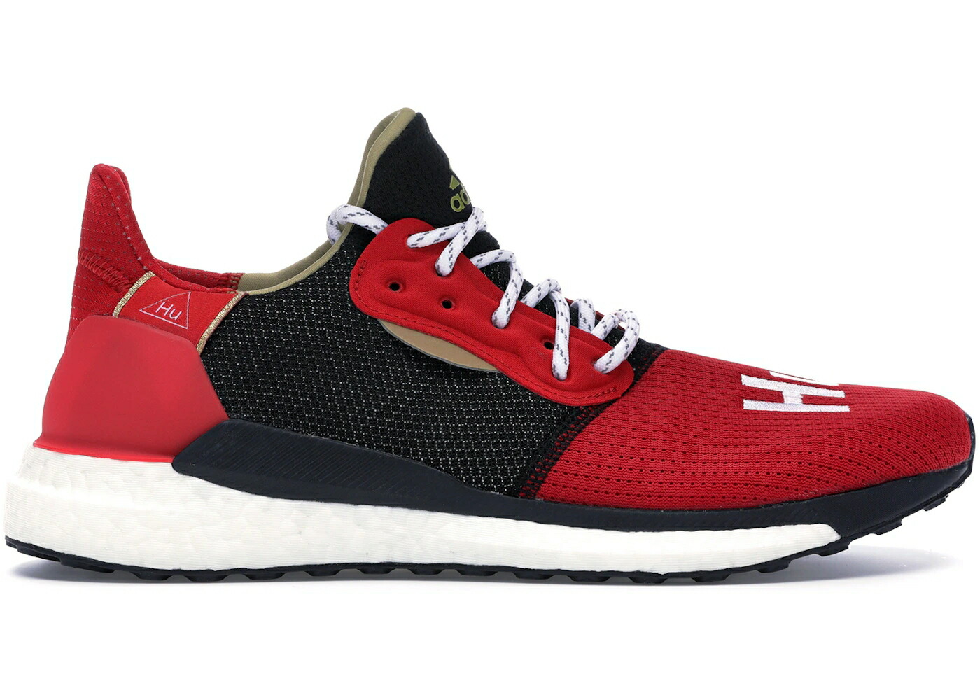 アディダス 赤 レッド 黒色 ブラック 白色 ホワイト スニーカー メンズ ADIDAS SOLAR HU PHARRELL CHINESE NEW YEAR (2019) / RED BLACK WHITE