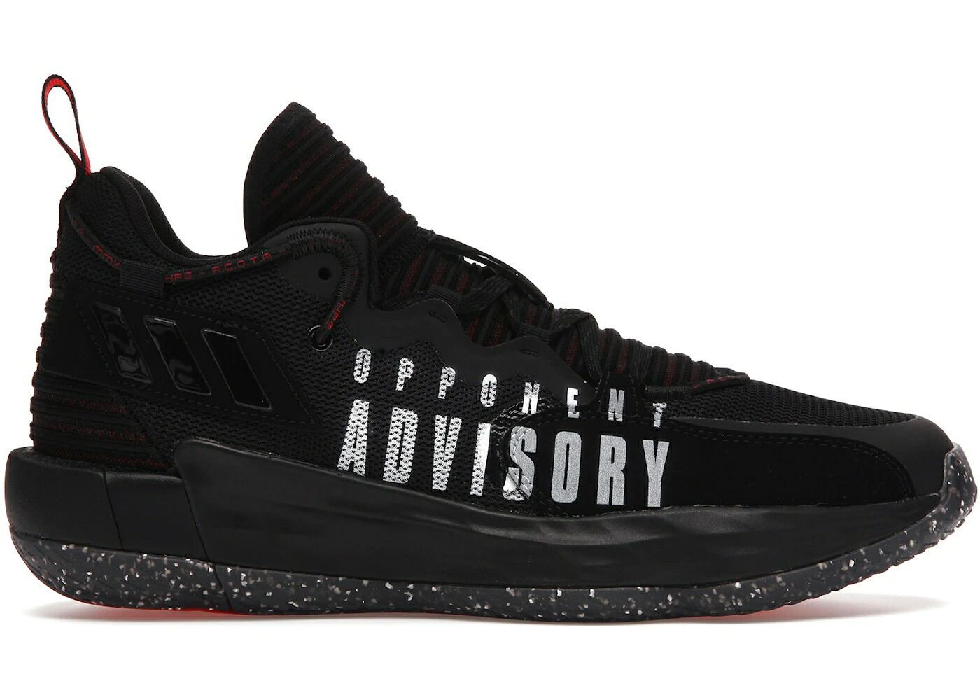 アディダス コア 黒色 ブラック 白色 ホワイト スニーカー メンズ ADIDAS DAME 7 OPPONENT ADVISORY / CORE BLACK FOOTWEAR WHITE VIVID