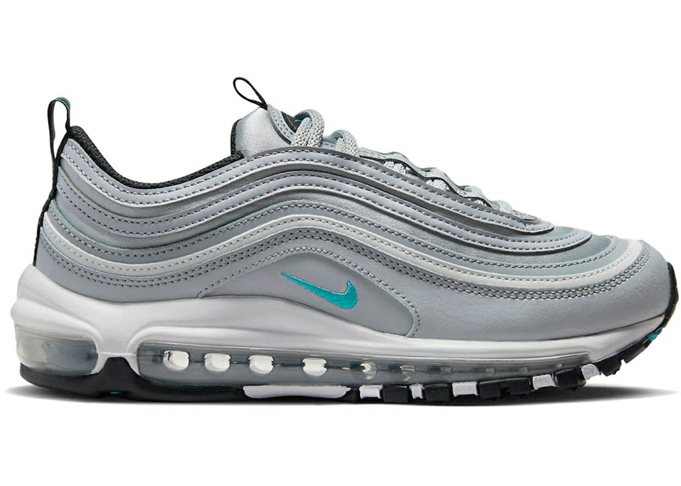 ナイキ マックス 灰色 グレー 白色 ホワイト 黒色 ブラック エアマックス WOMEN'S スニーカー レディース NIKE AIR MAX 97 SE WOLF GREY TEAL NEBULA (WOMEN'S) / WOLF GREY WHITE BLACK TEAL