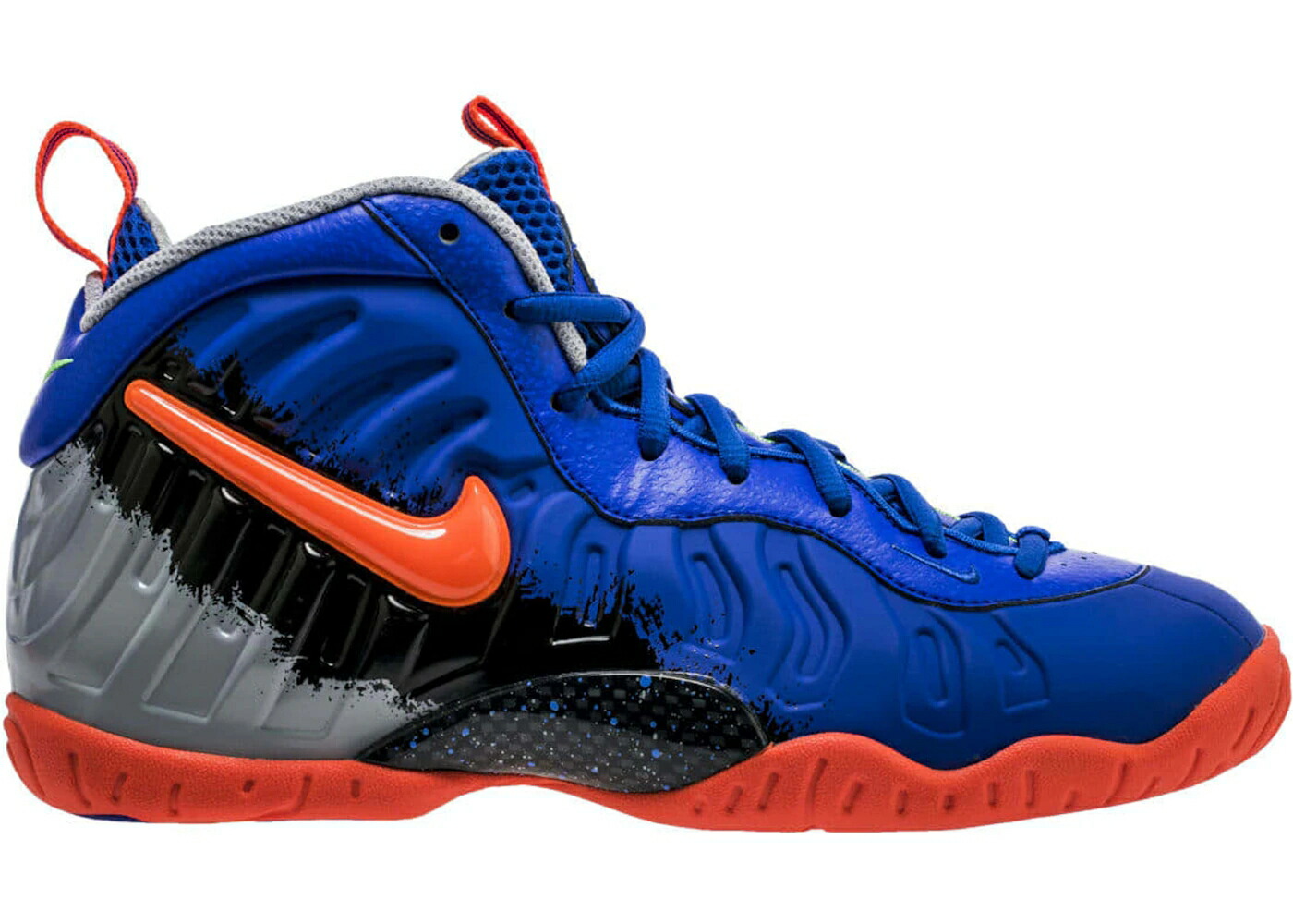 ナイキ フォームポジット プロ 青色 ブルー クリムゾン 緑 グリーン エアフォームポジットプロ ジュニア キッズ NIKE AIR FOAMPOSITE PRO NERF (GS) / RACER BLUE TOTAL CRIMSON GREEN ベビー マタニティ｜スニケス